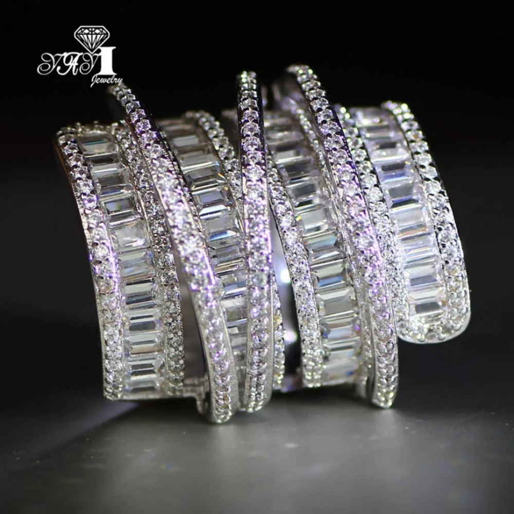 Luxury 925 Sterling Silver Shinning Princess Ring - Picture 7 of 15